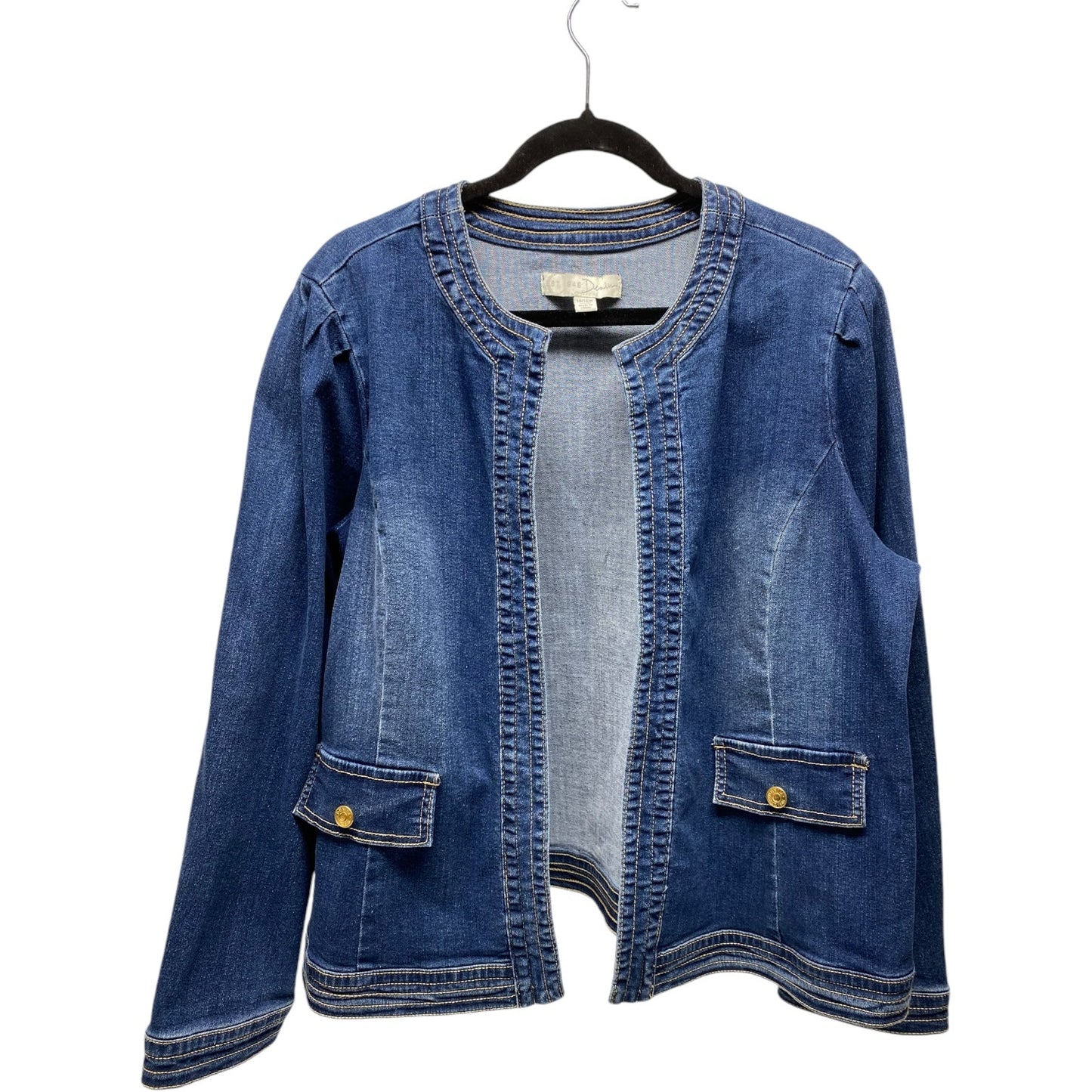 Jacket Denim By Cato In Blue Denim, Size: L