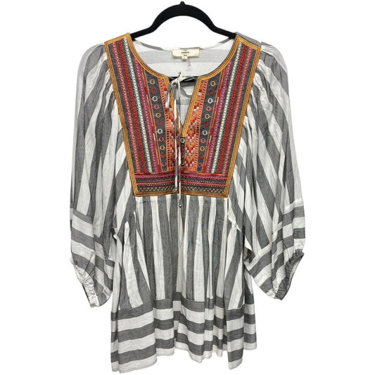 Top 3/4 Sleeve By Entro In Striped Pattern, Size: L