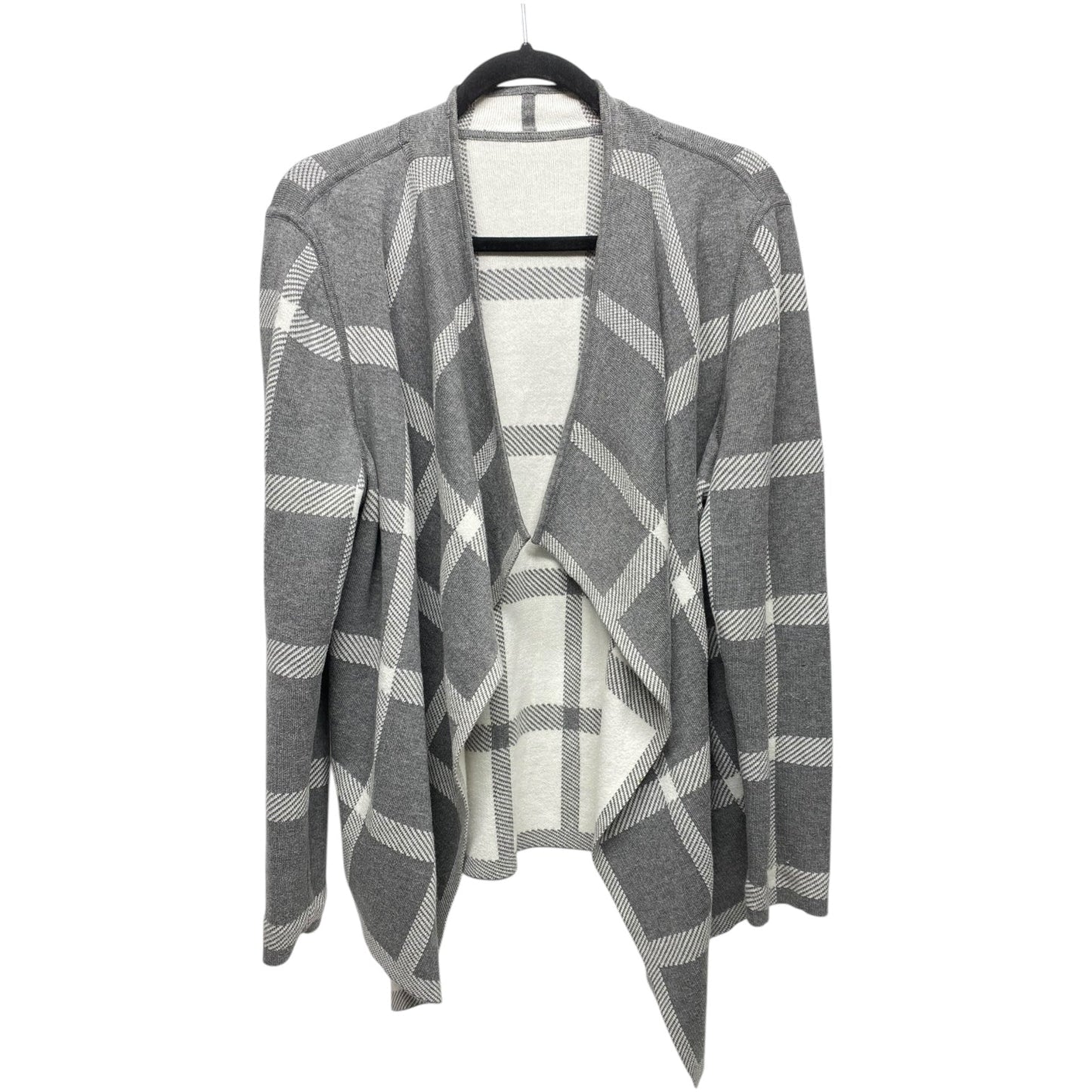 Cardigan By Clothes Mentor In Grey & White, Size: L