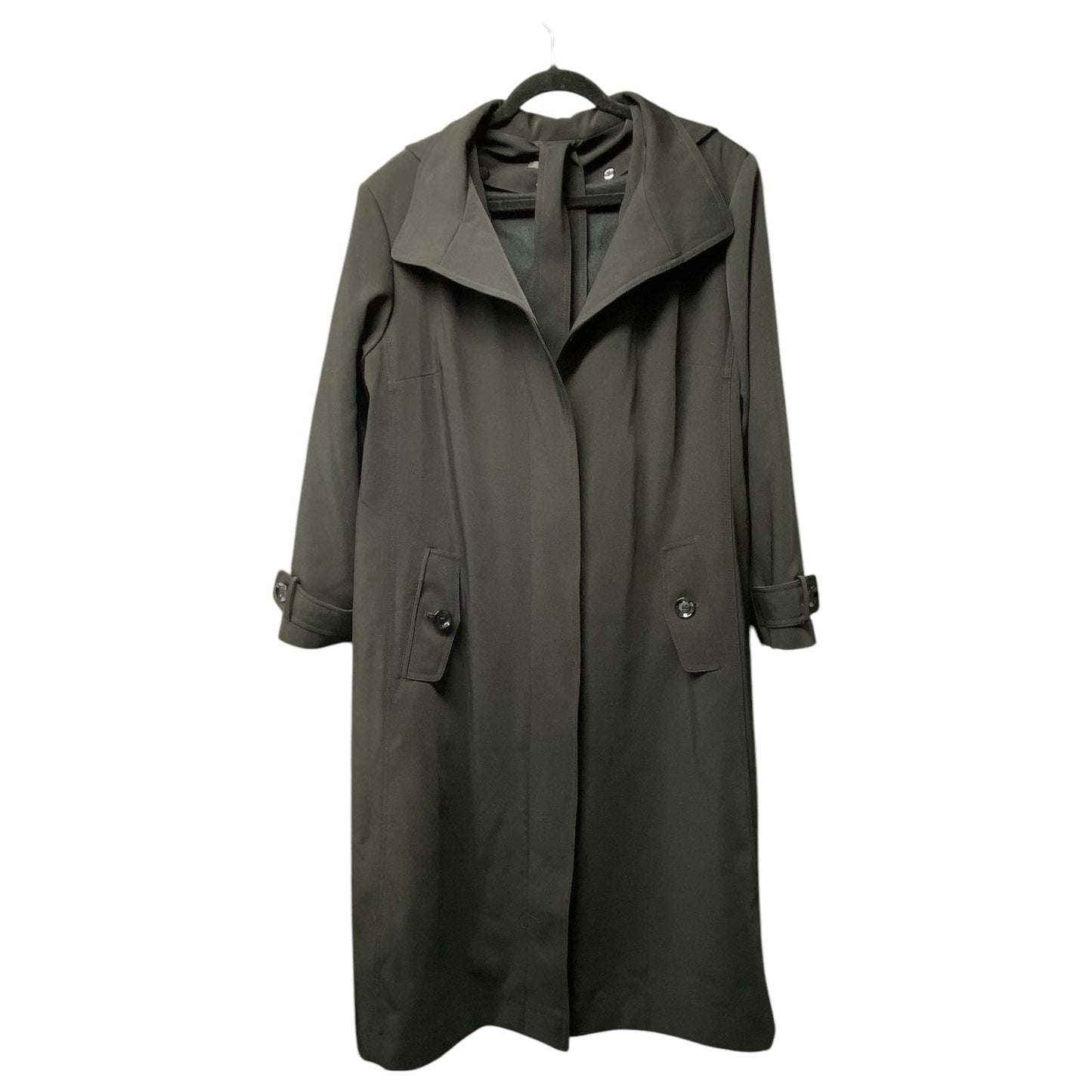 Coat Trench Coat By Gallery In Black, Size: Xl