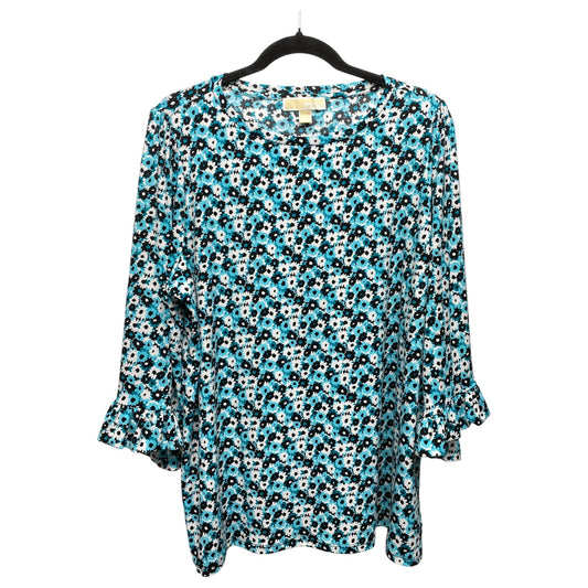 Top 3/4 Sleeve By Michael By Michael Kors In Blue, Size: 1x