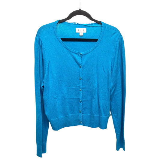 Cardigan By Elle In Teal, Size: Xl