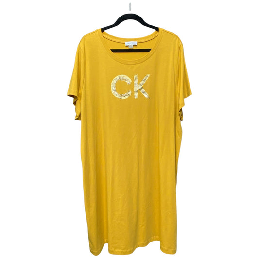 Dress Casual Short By Calvin Klein In Yellow, Size: 2x