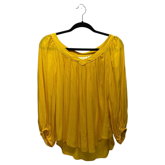 Blouse 3/4 Sleeve By Maeve In Yellow, Size: 6