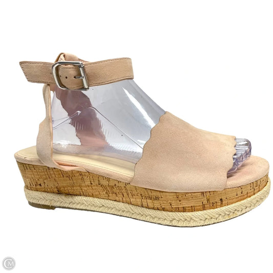 Sandals Heels Block By Marc Fisher In Beige, Size: 9.5