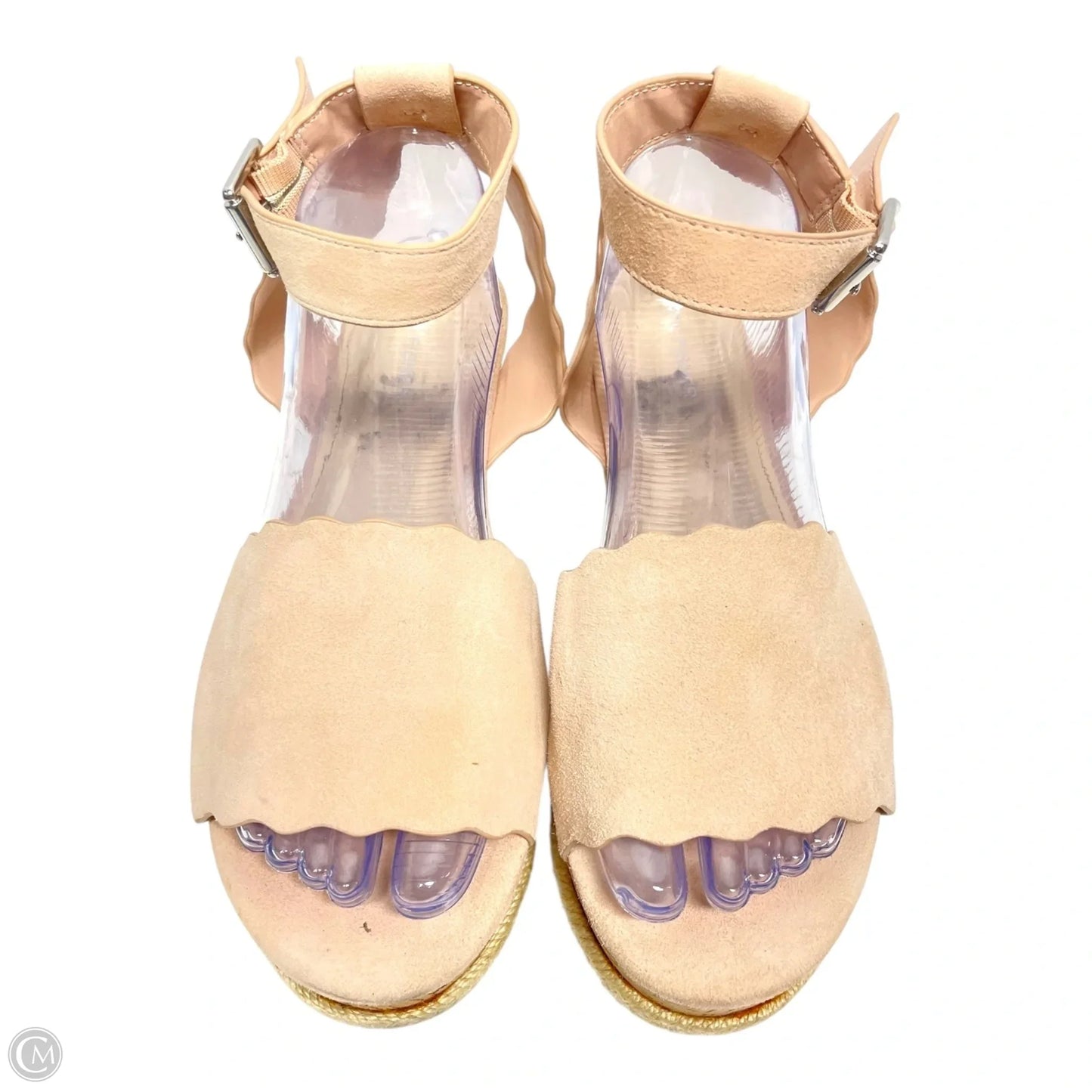 Sandals Heels Block By Marc Fisher In Beige, Size: 9.5