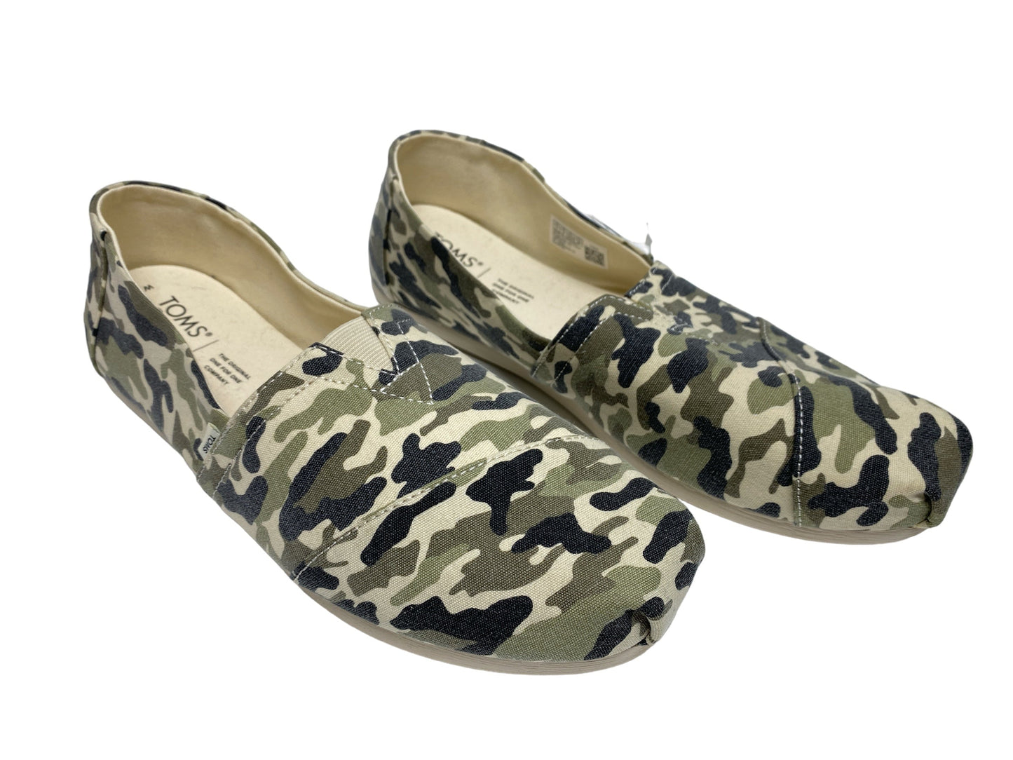 Camouflage Print Shoes Flats Toms, Size 11