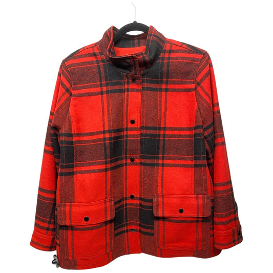 Jacket Shirt By Talbots In Black & Red, Size: Xlp