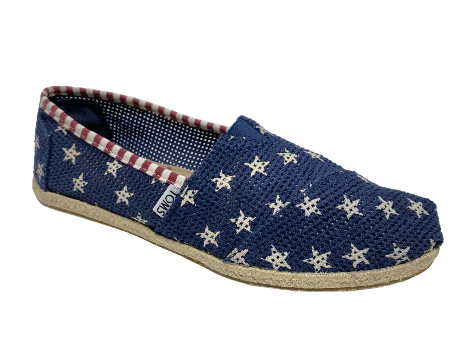 Blue Red & White Shoes Sneakers Toms, Size 8.5