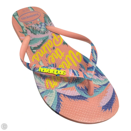 Sandals Flip Flops By Havaianas In Tropical Print, Size: 8
