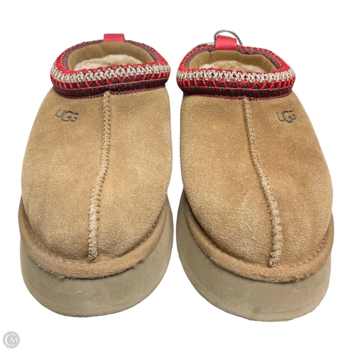 Shoes Designer By Ugg In Brown & Red, Size: 6
