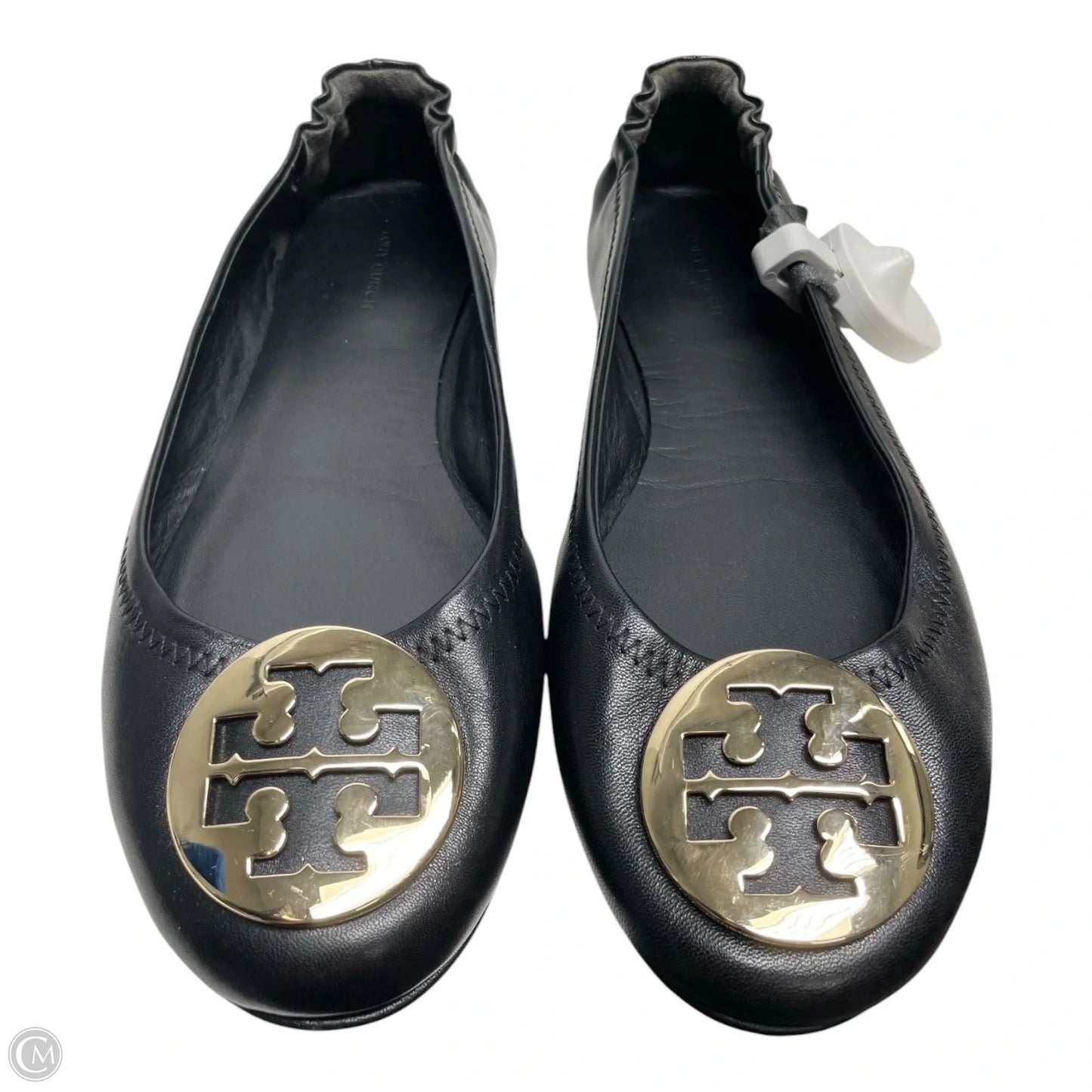 Shoes Designer By Tory Burch In Black & Gold, Size: 9
