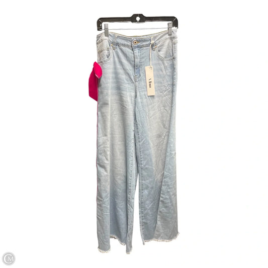 Jeans Wide Leg By S.WOMAN In Blue & Pink, Size: L