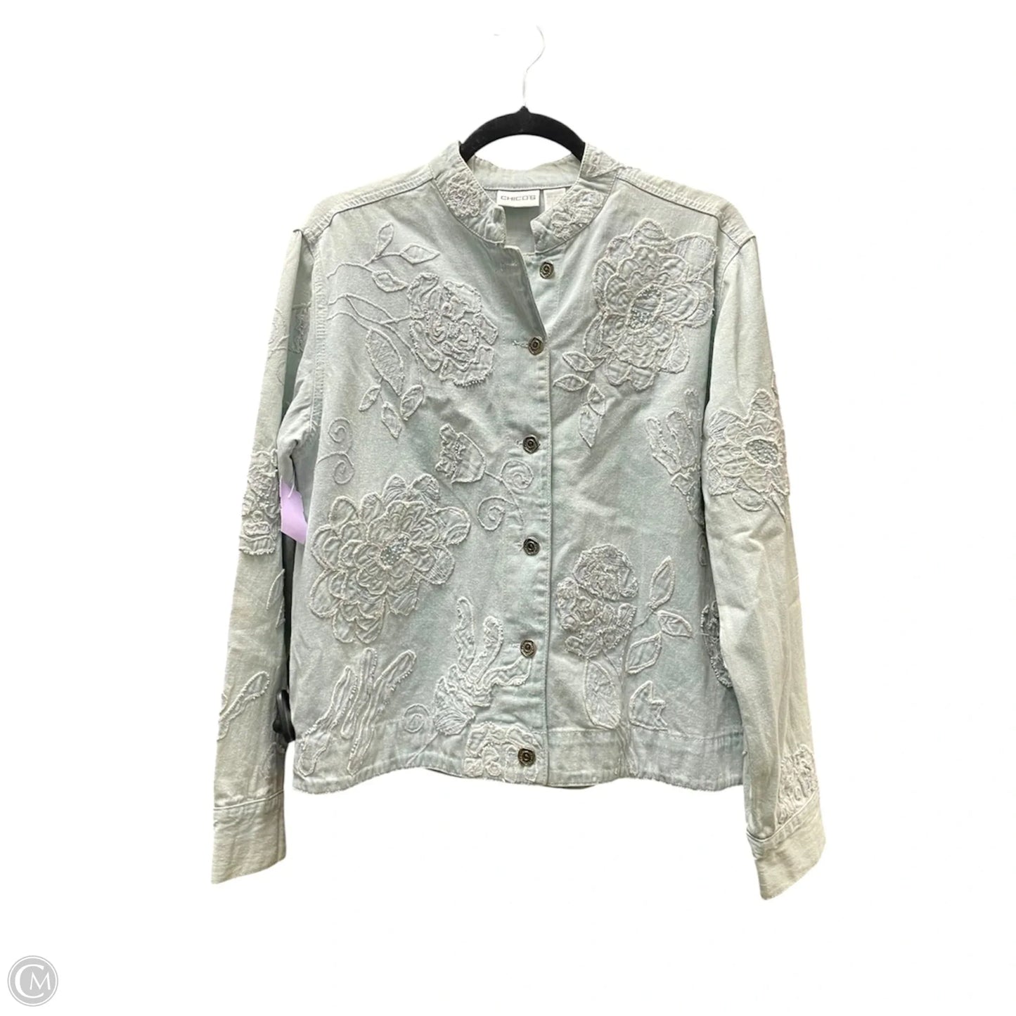 Jacket Denim By Chicos In Blue, Size: M