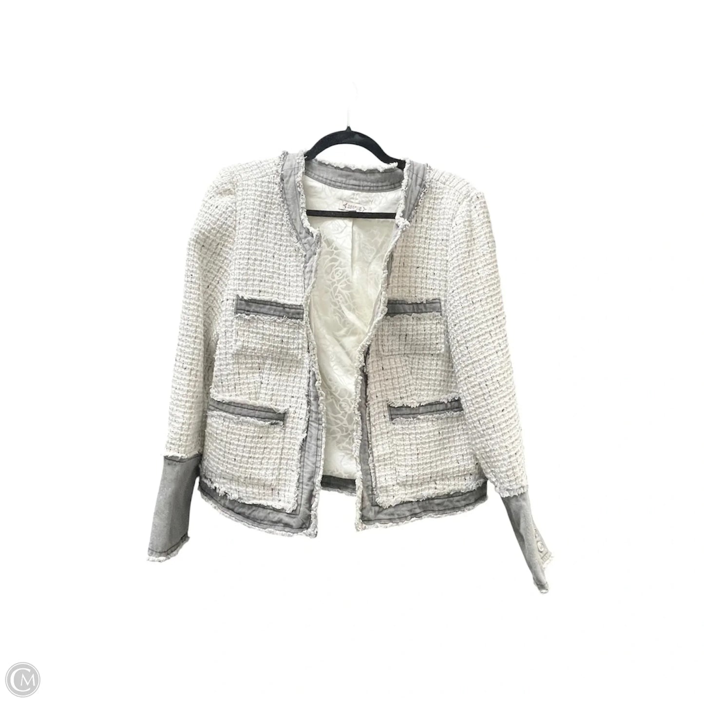 Blazer By Nanette By Nanette Lepore In Cream & Grey, Size: L