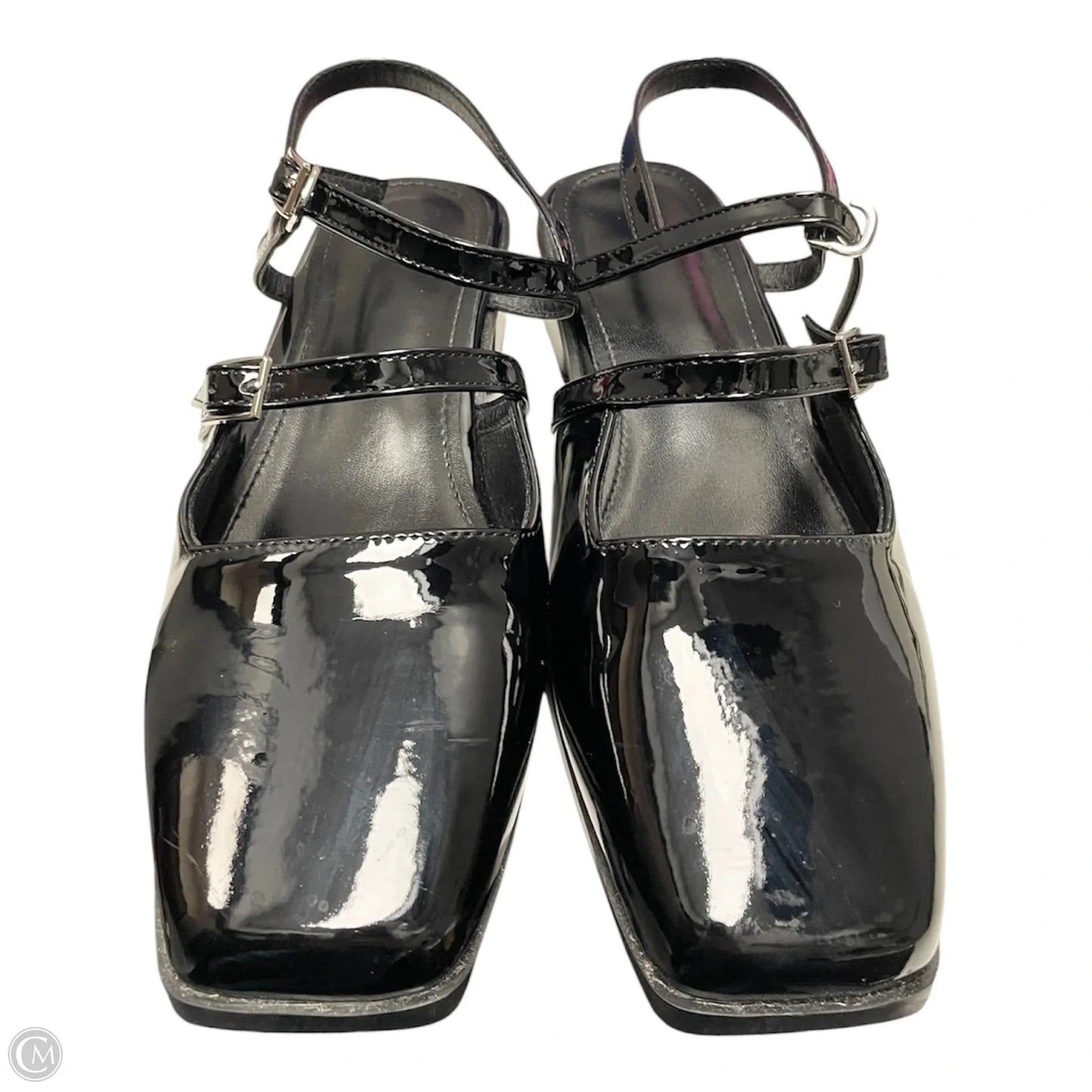 Sandals Heels Block By Clothes Mentor In Black, Size: 10.5