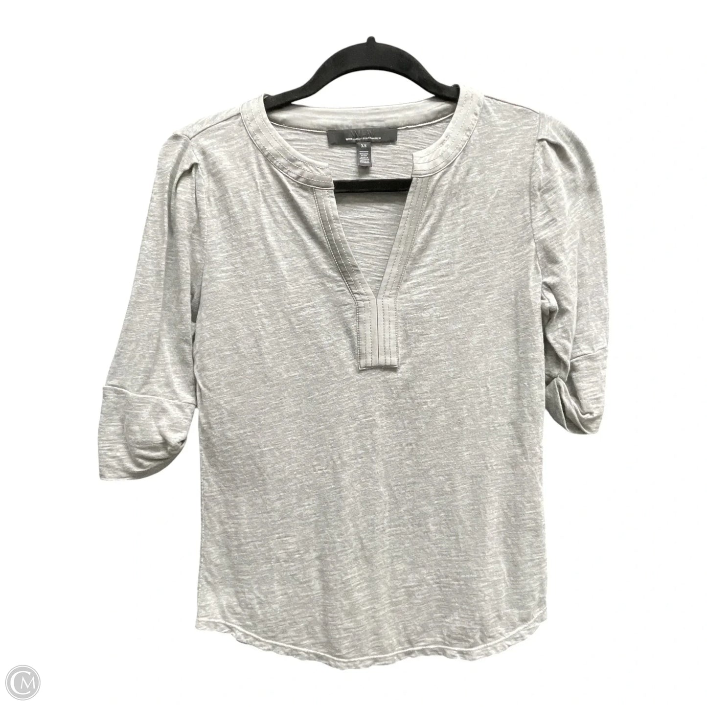 Top Short Sleeve By White House Black Market In Grey, Size: Xs