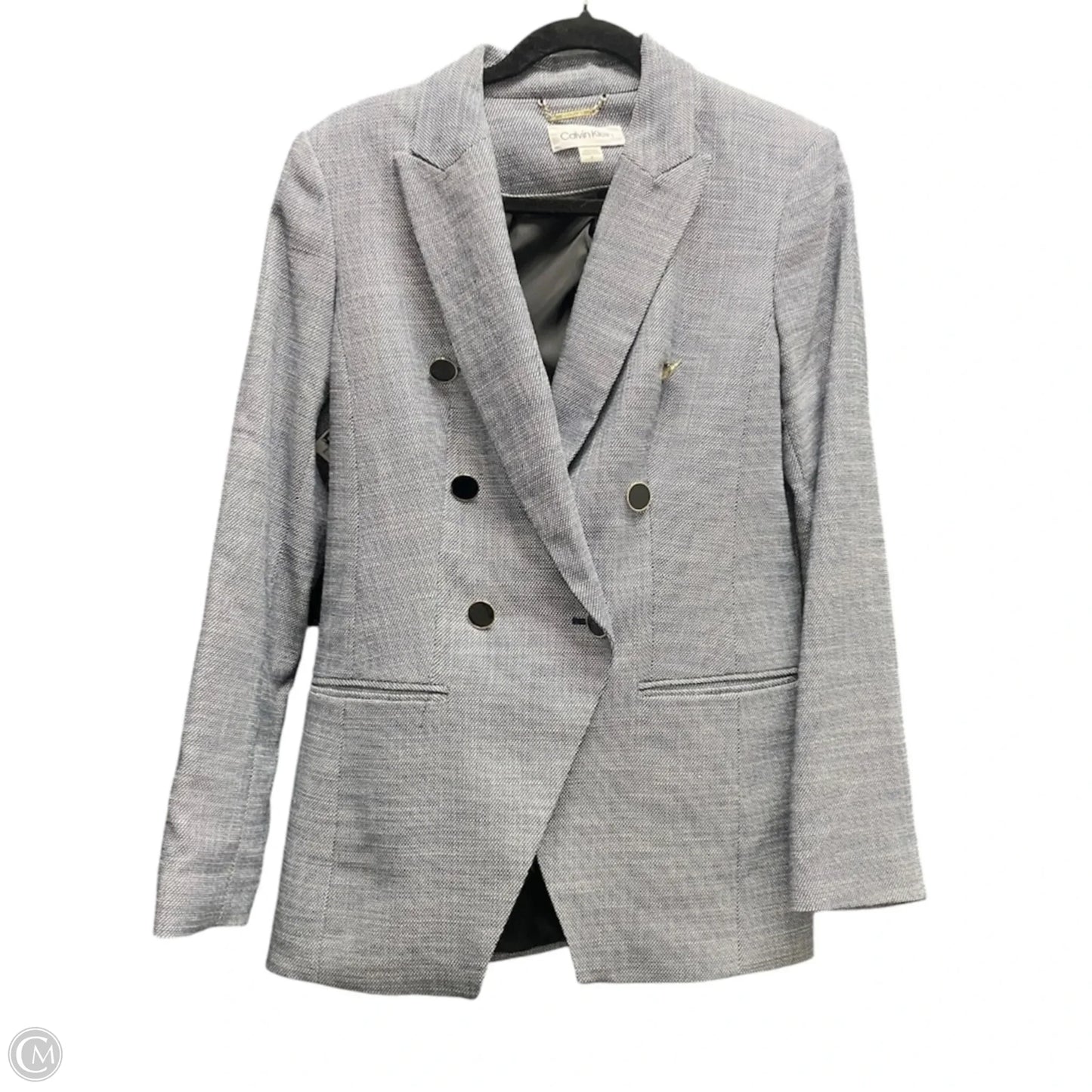 Blazer By Calvin Klein In Blue & White, Size: 8