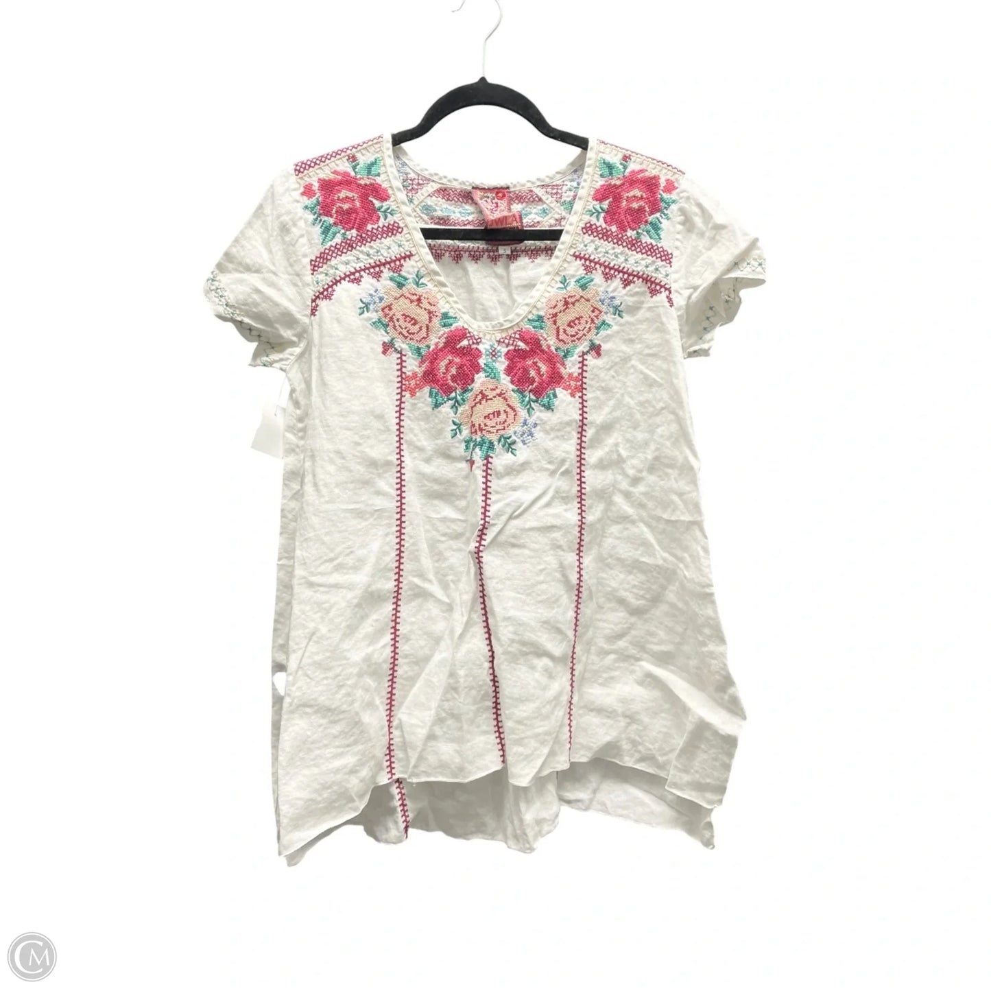 Top Short Sleeve Designer By Johnny Was In Floral Print, Size: S