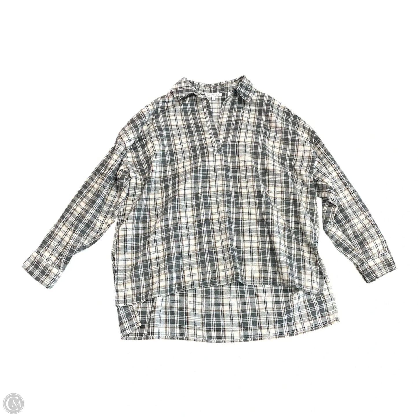 Tunic Long Sleeve By AEMI + CO  In Plaid Pattern, Size: S