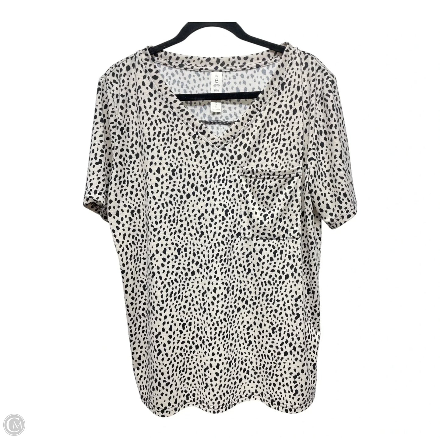 Top Short Sleeve By B In Animal Print, Size: Xl