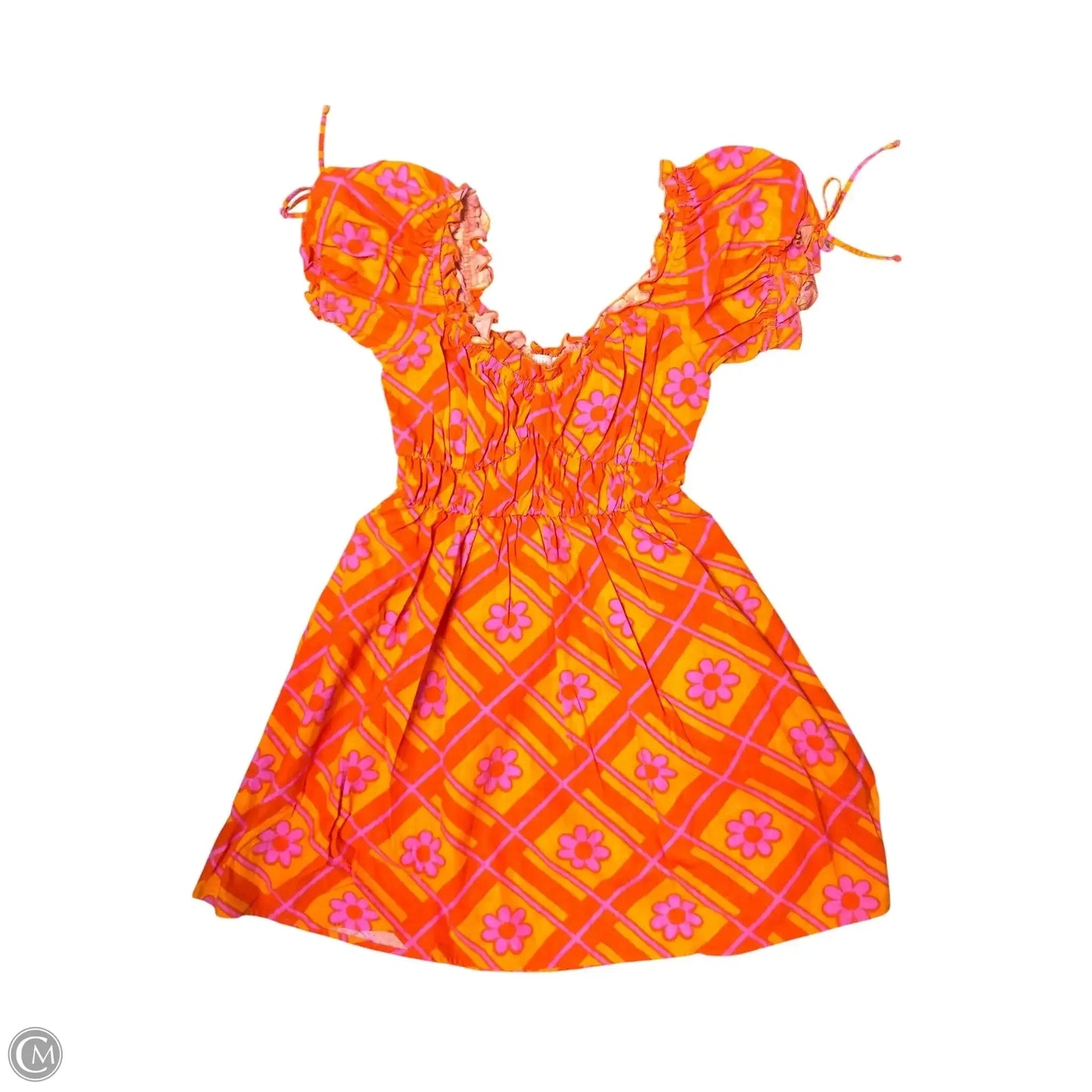 Dress Casual Short By Mumu In Orange & Pink, Size: Xs