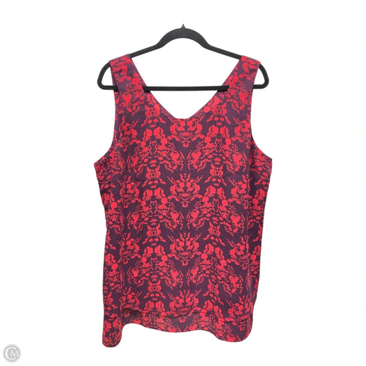Top Sleeveless By Cabi In Purple & Red, Size: Xl