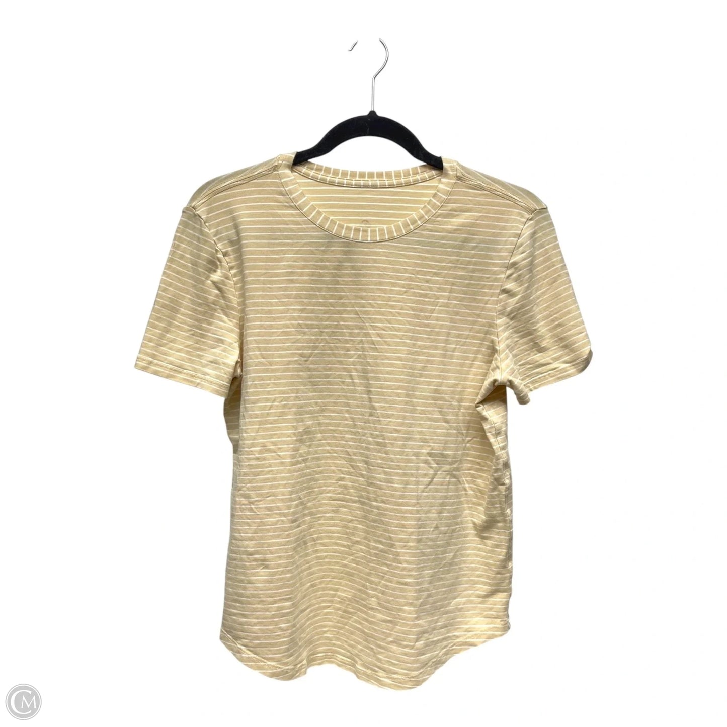 Athletic Top Short Sleeve By Lululemon In Striped Pattern, Size: S