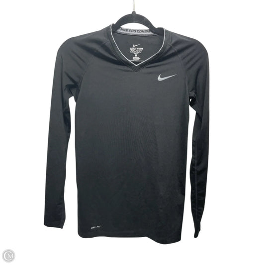 Athletic Top Long Sleeve Crewneck By Nike Apparel In Black, Size: S