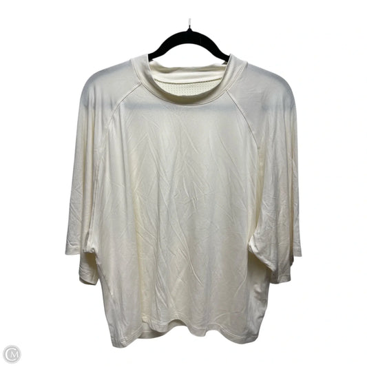 Athletic Top Short Sleeve By Buffbunny In Cream, Size: 3x