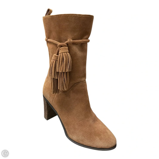 Boots Ankle Heels By Boden In Tan, Size: 6.5