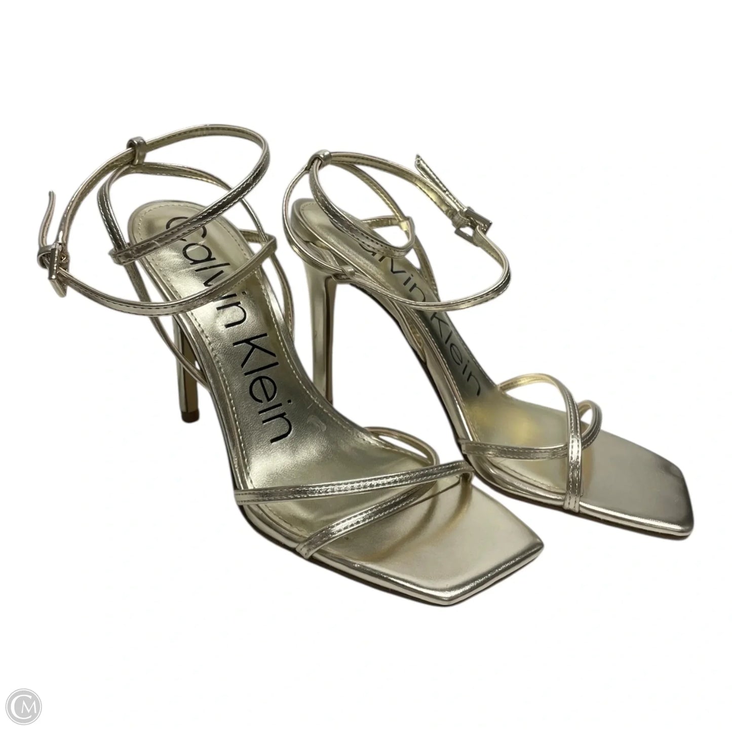 Shoes Heels Stiletto By Calvin Klein In Gold, Size: 7.5