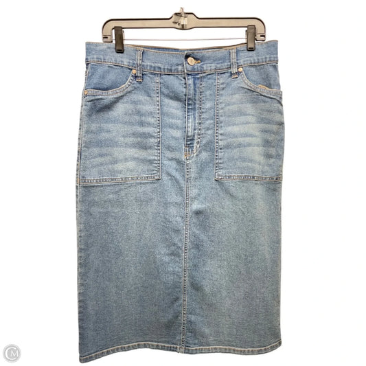 Skirt Midi By Nine West Apparel In Blue Denim, Size: 10