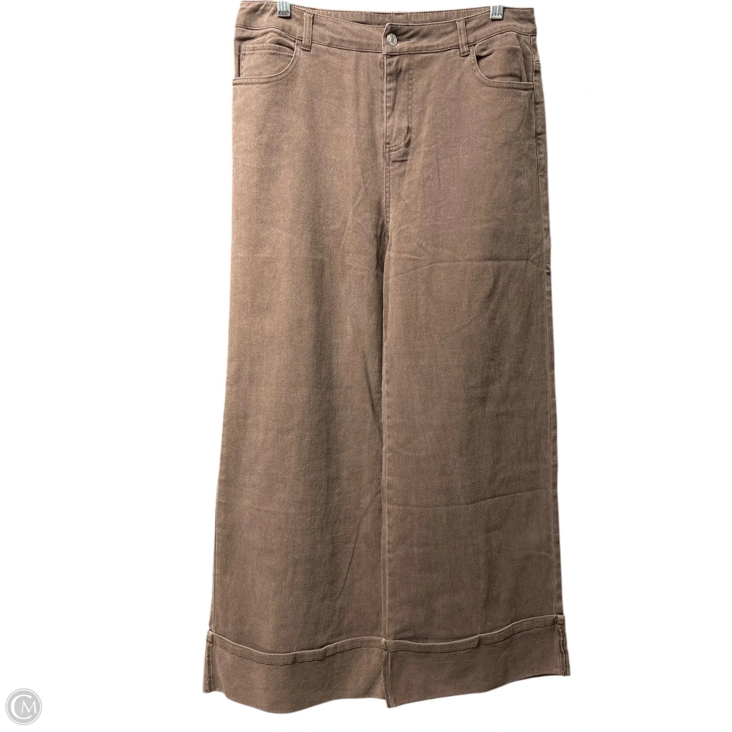 Jeans Wide Leg By Entro In Brown, Size: L