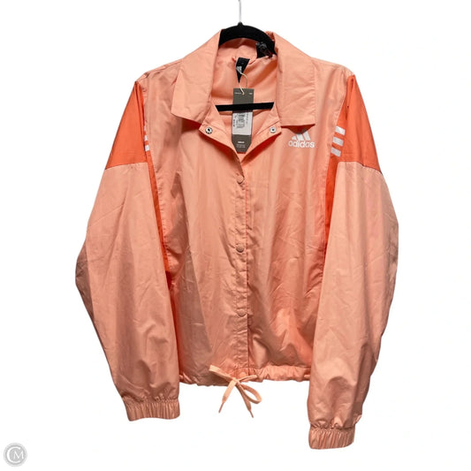 Athletic Jacket By Adidas In Coral, Size: Xl