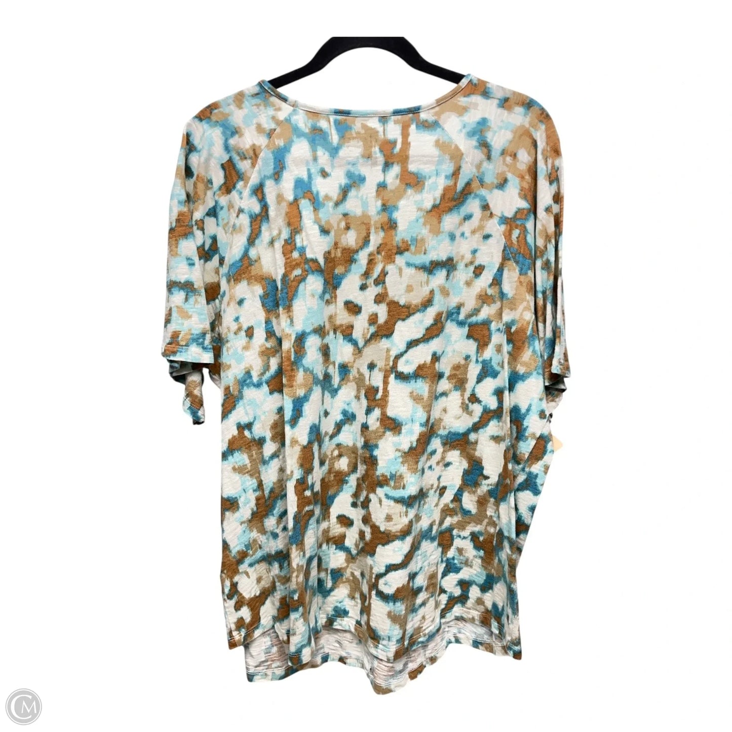 Top Short Sleeve By D&co. In Multi-colored, Size: 1x