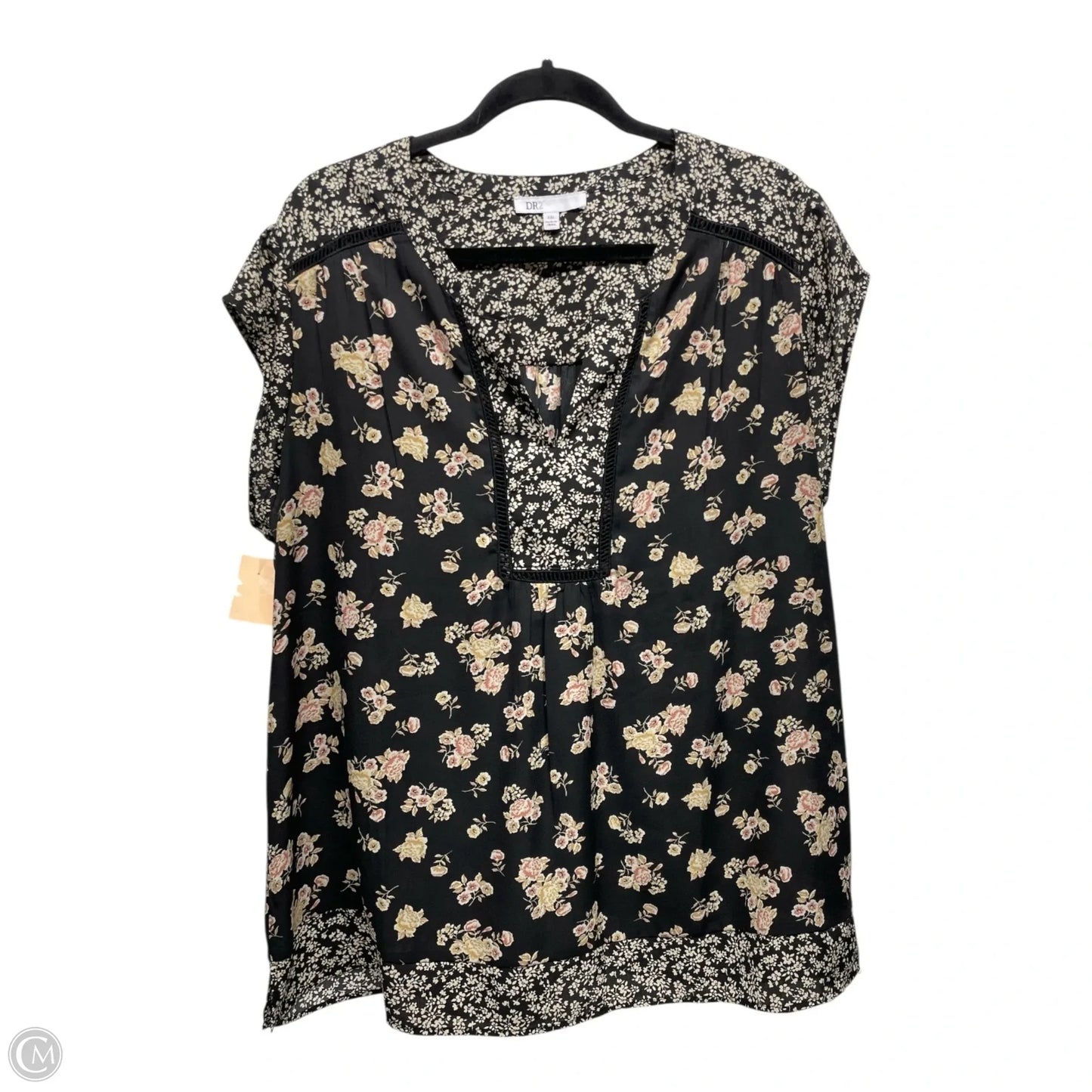 Blouse Short Sleeve By Dr2 In Floral Print, Size: Xxl