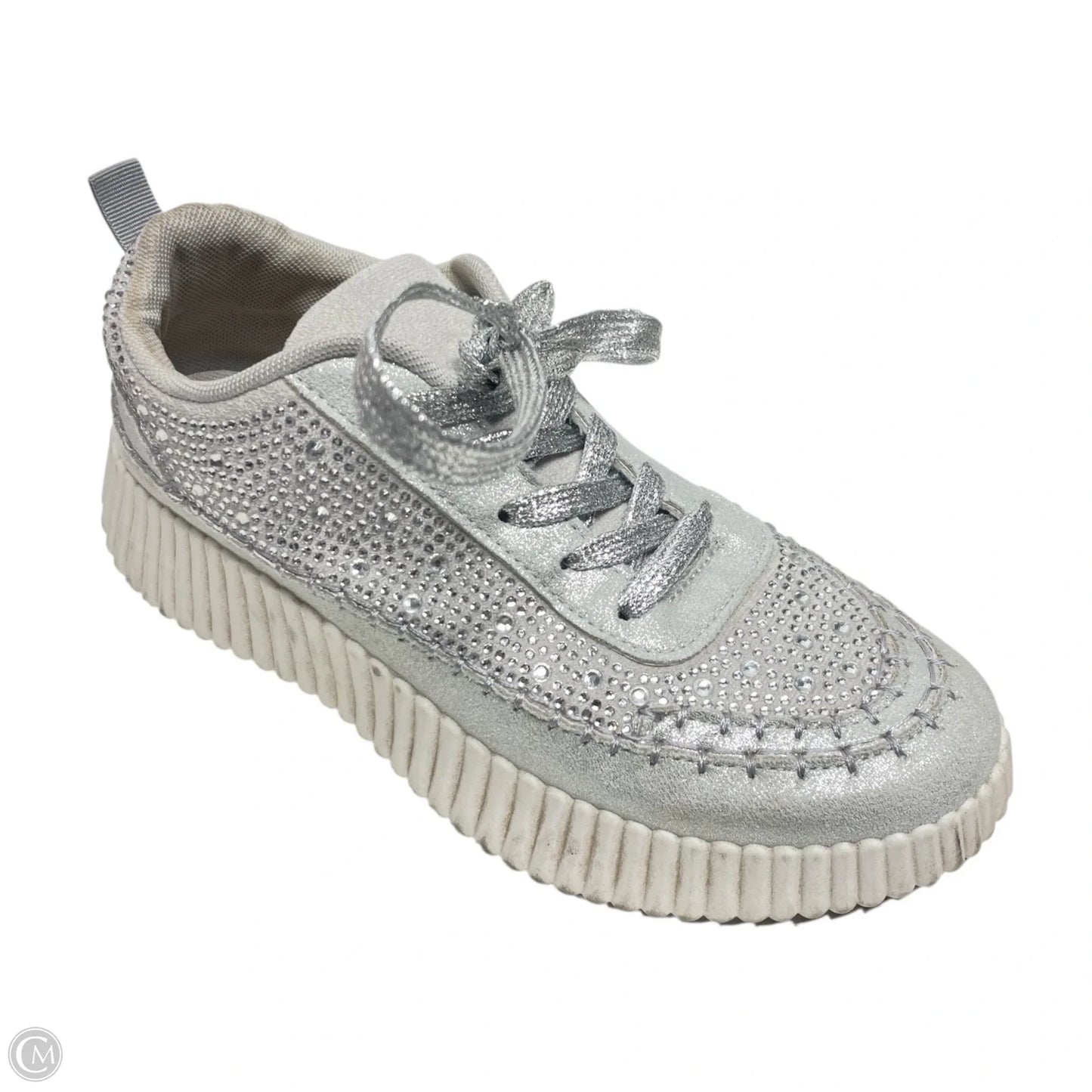 Shoes Sneakers By Bamboo In Grey & Silver, Size: 10