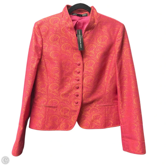 Blazer By Ellen Tracy In Orange & Pink, Size: 12
