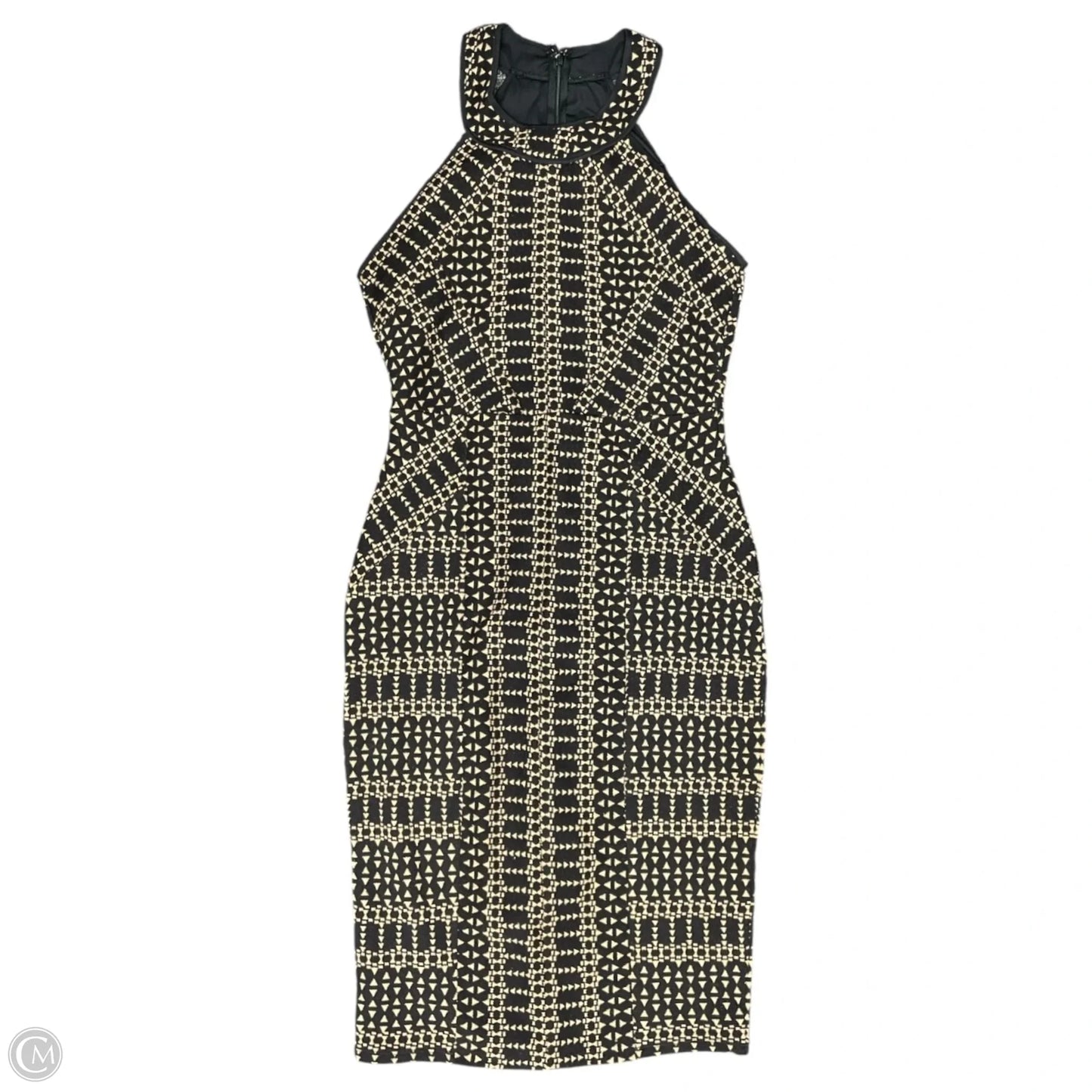 Dress Casual Short By Bcbgmaxazria In Black & Tan, Size: M