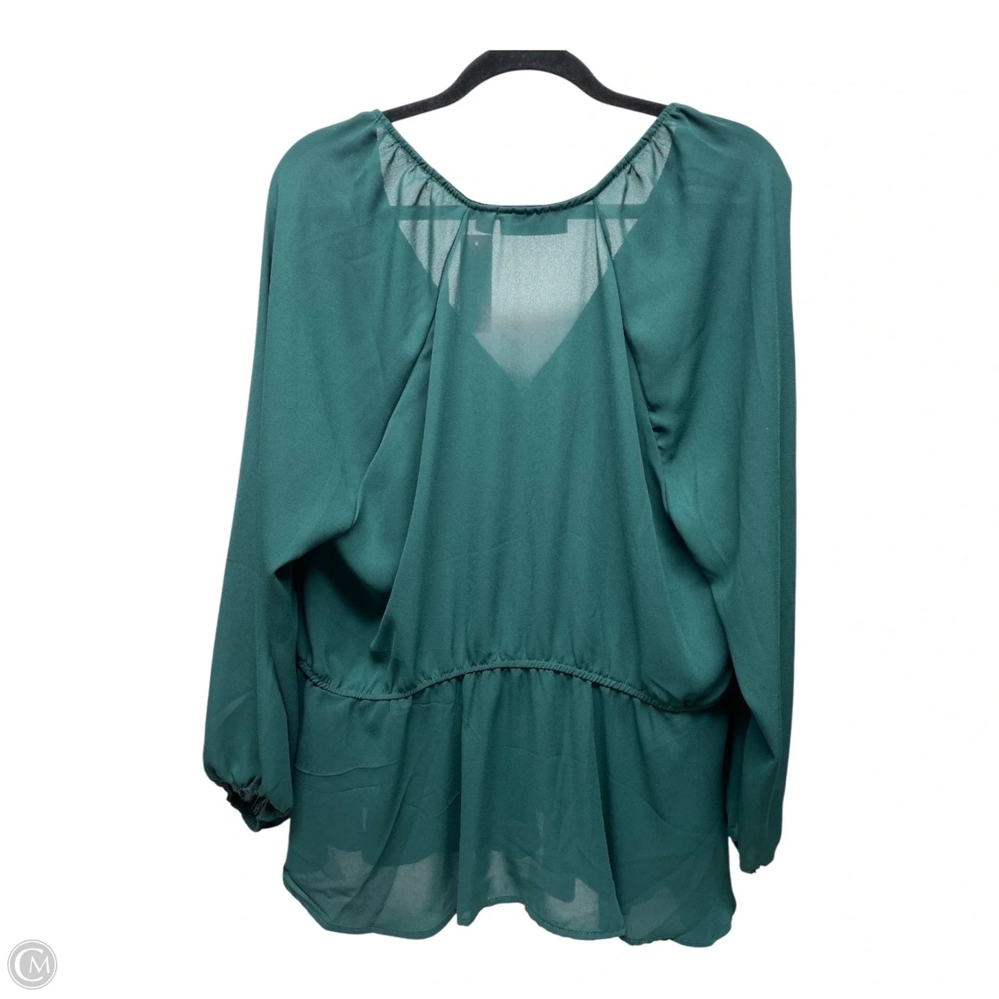 Blouse Long Sleeve By New York And Co In Green, Size: Xxl