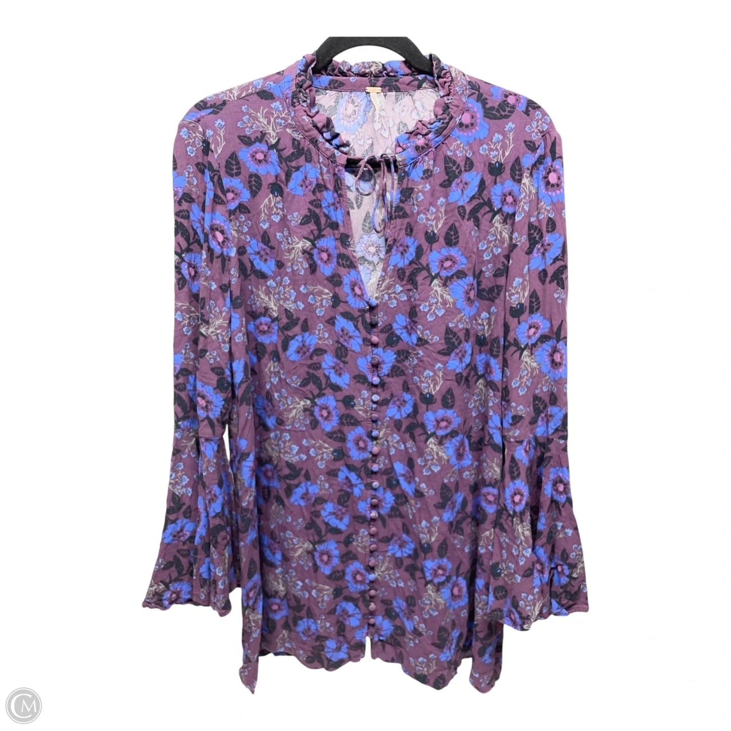 Top Long Sleeve By Free People In Floral Print, Size: M