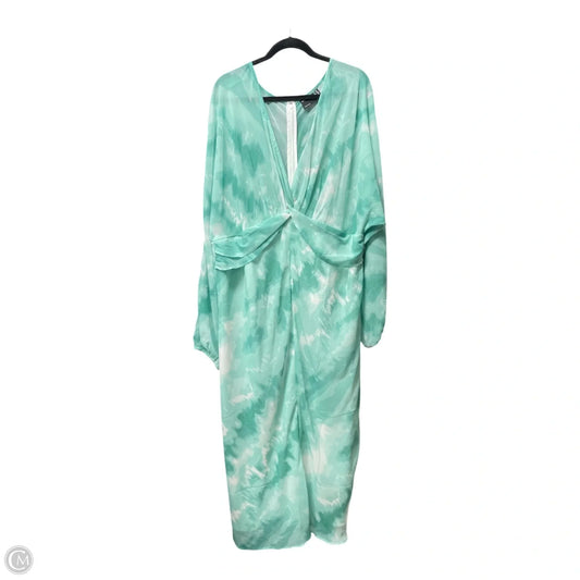 Dress Casual Maxi By Asos In Green & White, Size: 2x