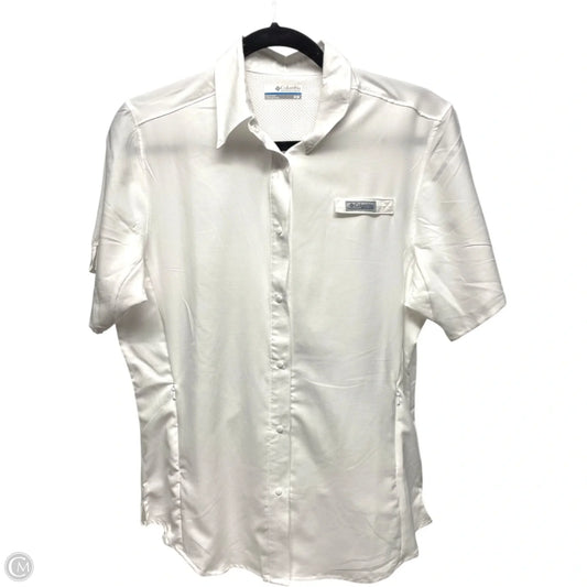 Athletic Top Short Sleeve By Columbia In White, Size: M