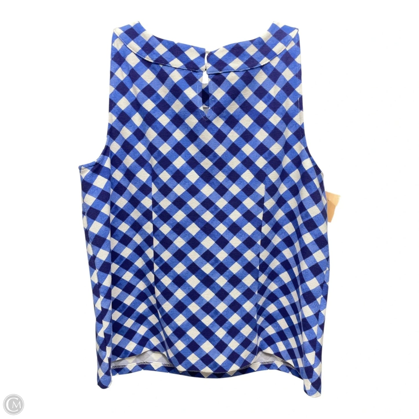Top Sleeveless By Talbots In Blue & White, Size: 1x