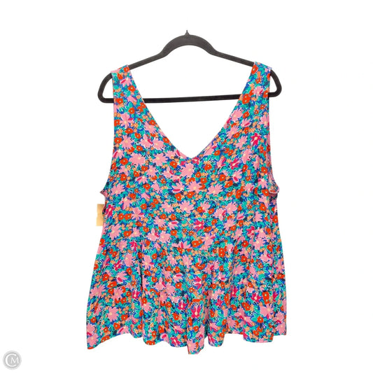 Top Sleeveless By Loft In Floral Print, Size: Xl