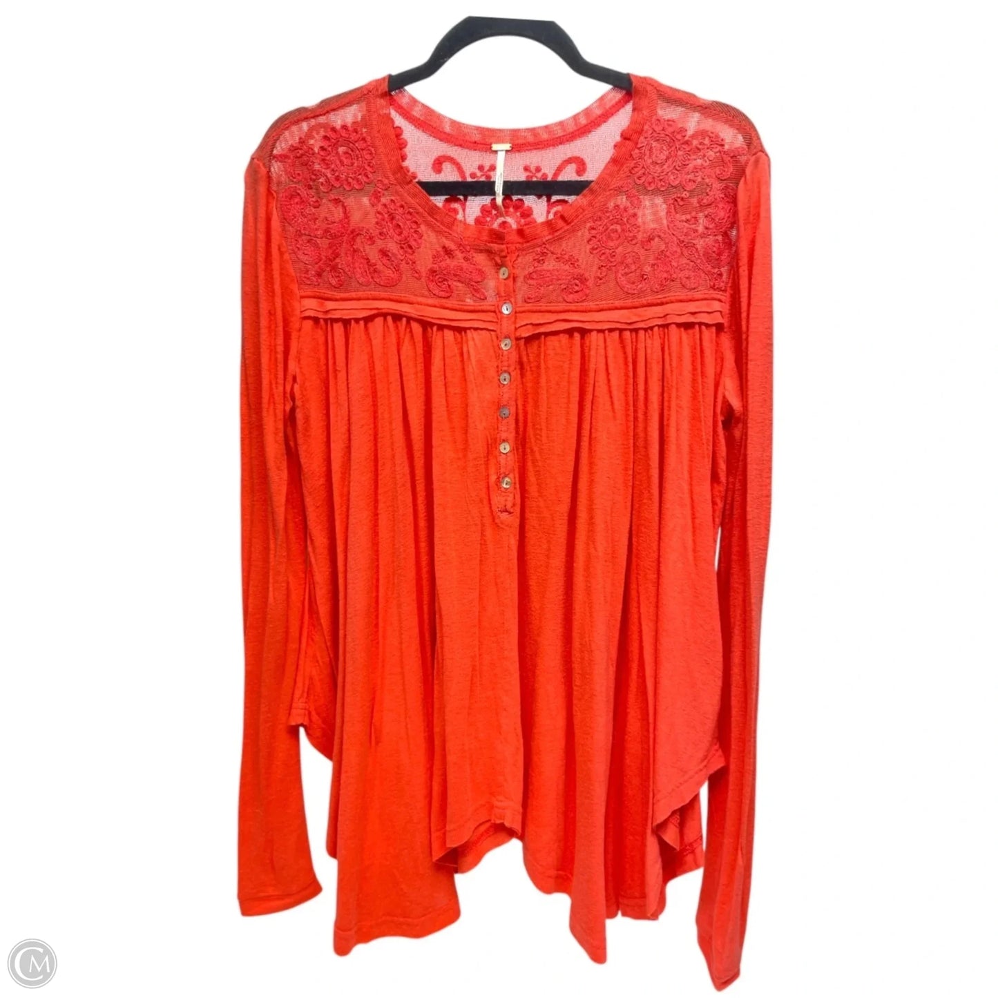 Top Long Sleeve By Free People In Coral, Size: Sp