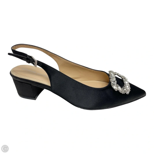 Shoes Heels Block By Adrienne Vittadini In Black & Silver, Size: 8