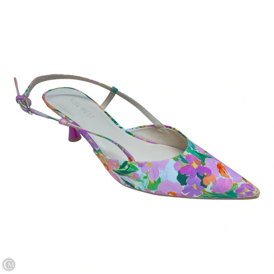 Shoes Heels Kitten By Nine West In Floral Print, Size: 8