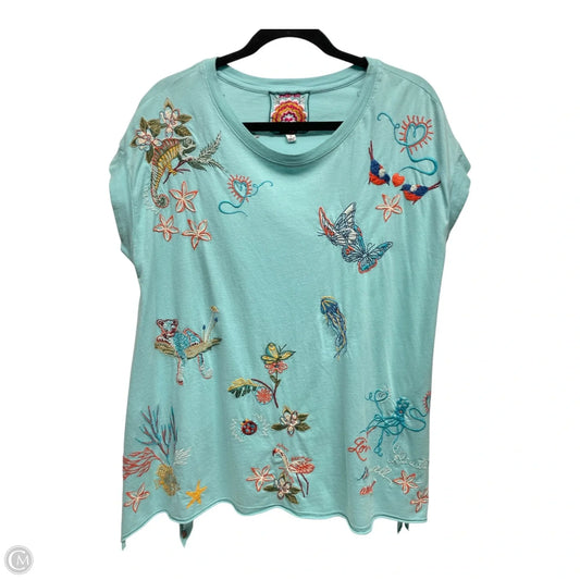 Top Short Sleeve Designer By Johnny Was In Multi-colored, Size: M